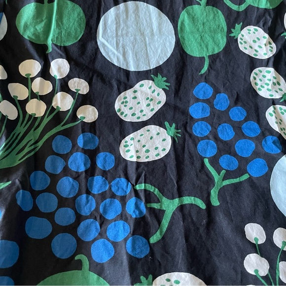 Marimekko Sleeveless A Line Cotton Dress Black Fruit Motif - XS - Picture 8 of 8